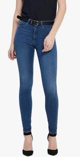 Only Damen Onlroyal High Waist Skinny Jeans Medium Blue Denim