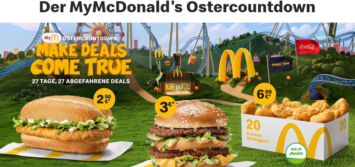 Mc Donalds 🍟 Ostercountdown vom 20.03. bis 15.04.2025 – alle Gutscheine/Aktionen!