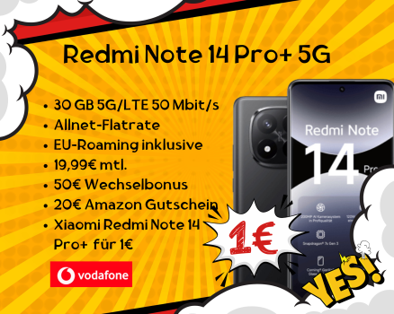 Otelo Allnet-Flat Classic Angebot mit Xiaomi Redmi Note 14 Pro und Amazon-Gutschein