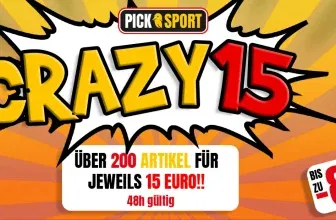 Picksport Festpreis Sale: über 200 Produkte für je 15 € zzgl. 4,99 € Versand + 5,5 % Newsletter-Rabatt