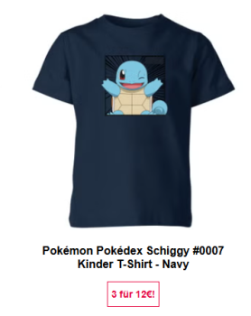 Drei Pokémon-Kinder-T-Shirts in verschiedenen Designs von Zavvi