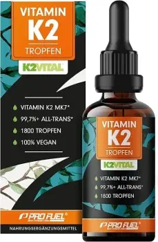 ProFuel Vitamin K2 Tropfen hochdosiert in brauner Glasflasche