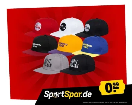 Sportspar Caps Fixpreis Sale - Limitiertes Angebot: Jede Cap für nur 0,99 € zzgl. Versand