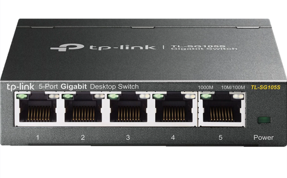 Switch-TP-LINK-TL-SG105S-5-PORT-GIGABIT-SWITCH-METALLGEHÄUSE-Switch-5