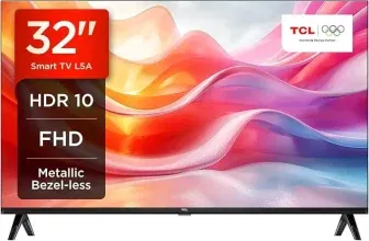 TCL 32L5A 32 Zoll Fernseher mit gestochen scharfem Bild und schlankem Design.