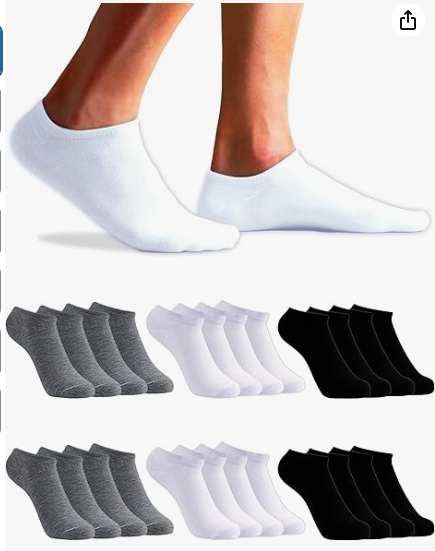 Topline 12 Paar Sneaker Socken Herren Damen Baumwolle