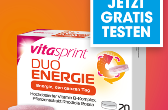 Vitasprint Duo Energie Produkt und QR-Code für Cashback-Aktion