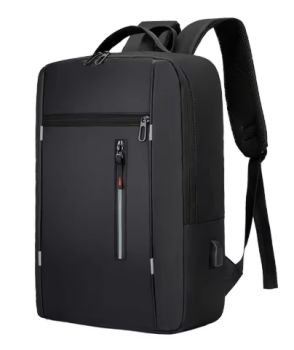 Wasserdichter Herren Business-Rucksack in Schwarz mit Laptopfach und USB-Ladeanschluss