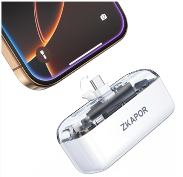 ZKAPOR-Mini-Power-Bank-5000mAh-Integrierter-Faltbarer-USB-C-