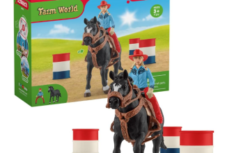 Schleich 42576 Barrel Racing Spielset, empfohlen für Kinder ab 3 Jahren, reduziert auf 12,00 € inklusive Prime-Versand.