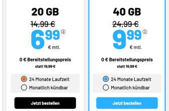 simDE SIM-Only Angebote mit verschiedenen Datenvolumen und Preisen