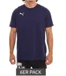 6Er Pack Puma Teamgoal 23 Casual Herren Baumwoll Shirt Mit Logo Stickerei Schlichtes T Shirts 656578 06 Navy