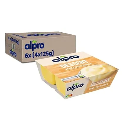 Alpro Soya Dessert Feine Vanille – Auf Soyabasis – Vegan Und Von Natur Aus Laktosefrei – Reich An Calcium Und Vitaminen – 6 X 4 X 125 G