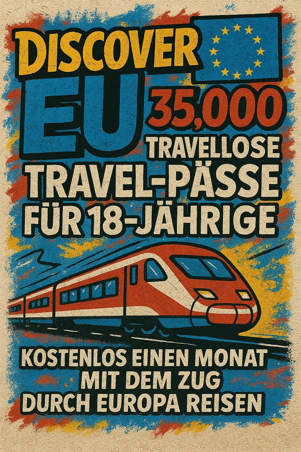 DiscoverEU 🇪🇺 35.000 Kostenlose Travel-Pässe für 18-Jährige [kostenlos einen Monat mit dem Zug durch Europa reisen]