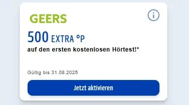 Kostenlos 500 Payback Punkte durch Gratis Hörtest bei Geers