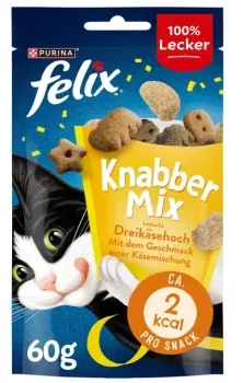 FELIX KnabberMix Dreikäsehoch Katzensnack Leckerlie 8 x 60g