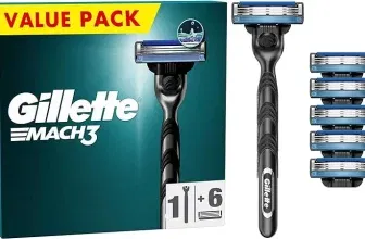 Gillette Mach3 Nassrasierer für Herren mit 6 Rasierklingen