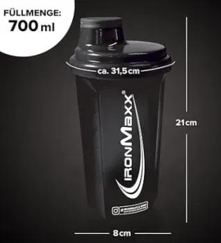IronMaxx Eiweiß Shaker Schwarz 700ml