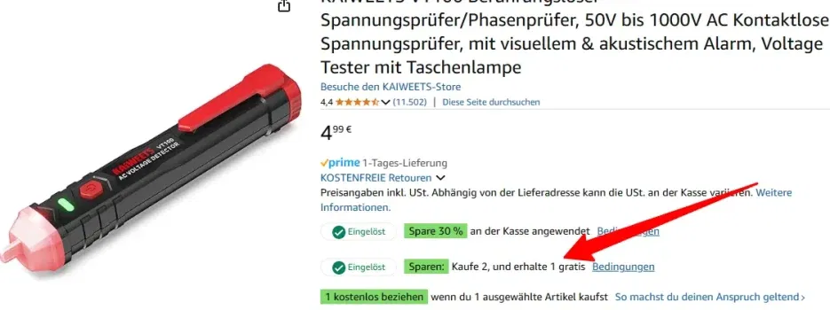 KAIWEETS VT100 Berührungsloser Spannungsprüfer