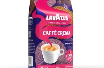Lavazza Caffè Crema Infinito Special Edition Kaffeesack in Blau und Pink mit Tasse