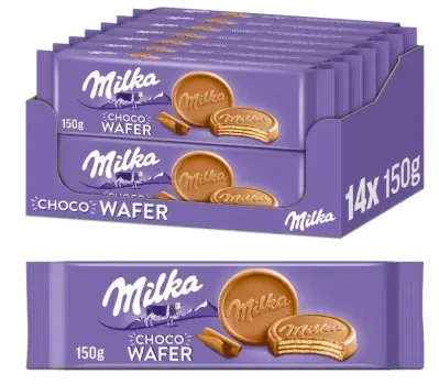 Milka Choco Wafer (14 x 150g Waffel mit Kakaocreme Füllung) ab 19,99 € inkl. Prime-Versand (statt 36,26 €)