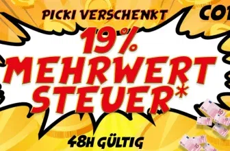 Picksport MwSt-Rabatt auf Alles: 19 % Rabatt auf alles ( entspricht 15,97 % Rabatt)