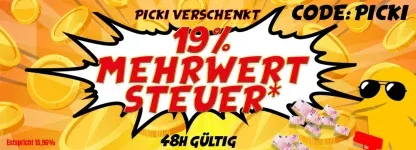 Picksport Mwst-Rabatt Auf Alles: 19 % Rabatt Auf Alles ( Entspricht 15,97 % Rabatt)