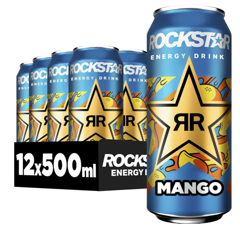 Rockstar Energy Drink Mango Exotisches Koffeinhaltiges Erfrischungsgetraenk Mit Mango Geschmack
