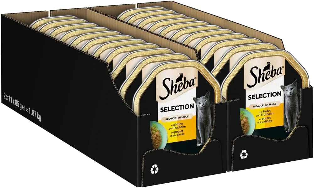 SHEBA Katzennassfutter Selection in Sauce mit Huhn in portionierten 85-g-Schalen