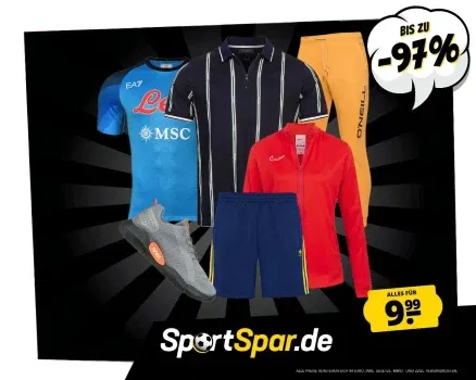 SportSpar Fixpreis Sale: 9,99 € pro Artikel zzgl. Versand - attraktive Angebote