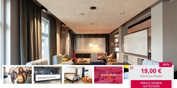 Hotelzimmer im A&O Hotel für 2 Personen