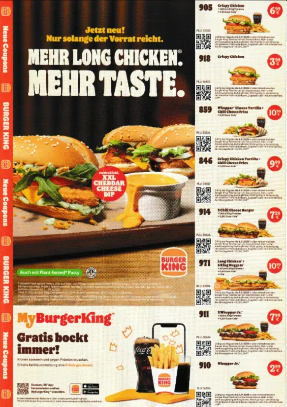 Schnäppchen, Deals und Rabattcodes des Tages - Burger King Menü