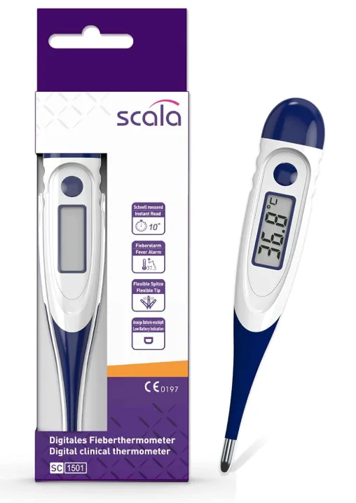 Scala Sc 1501 Blau Flex Speed 10 Sec Digitales Fieberthermometer Fuer Kinder Babys