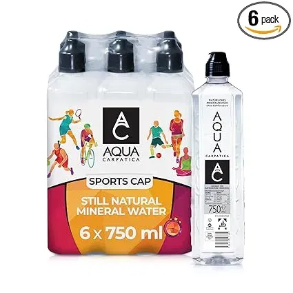 Aqua Carpatica 750Ml X 6 Still Sportscap Natuerliches Mineralwasser Fast Nitratfrei Mit Natuerlichen Elektrolyten Perfekt Fuer Sport Und Unterwegs 100 Recycelbar Bpa Frei Ohne Kohlensaeure