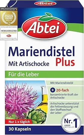 Abtei Mariendistel Plus mit Artischocke unterstuetzt die Leberfunktion foerdert die Fettverdauung Natuerlich wirksam 30 Kapseln Schnäppchen, Deals Und Rabattcodes Des Tages - Abtei Mariendistel Plus Mit Artischocke Unterstützt Die Leberfunktion, Fördert Die Fettverdauung - Natürlich Wirksam - 30 Kapseln