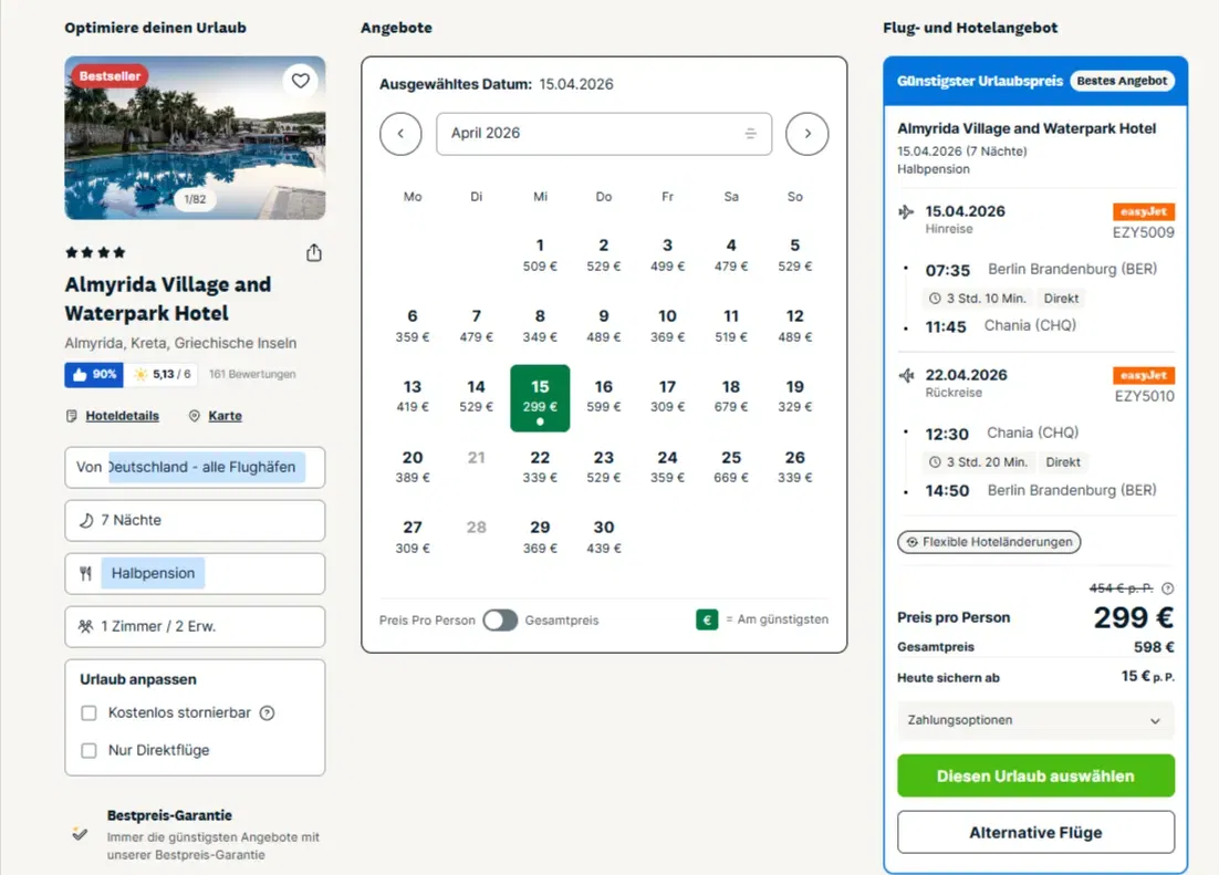 Schnäppchen, Deals Und Rabattcodes Des Tages: Almyrida Village And Waterpark Hotel In Almyrida, Kreta