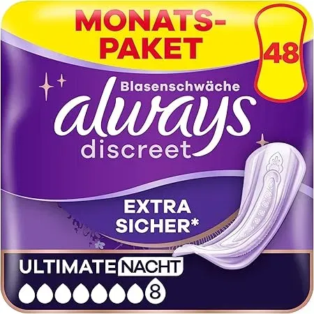 Schnäppchen, Deals Und Rabattcodes Des Tages - Always Discreet Inkontinenz Einlagen Ultimate Nacht Monatspaket Bei Blasenschwäche