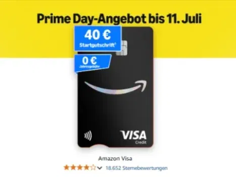 Schnäppchen, Deals und Rabattcodes des Tages - Amazon Visa Kreditkarte