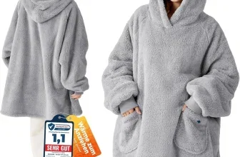 BEDSURE Hoodie Decke mit Ärmeln und Sherpa-Futter