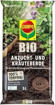 COMPO BIO Anzuchterde und Kräutererde (Torffrei 5 Liter) für 4,86 € inkl. Prime-Versand (statt 7,29 €)