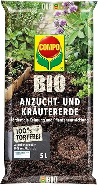 Schnäppchen, Deals Und Rabattcodes Des Tages - Compo Bio Anzuchterde Und Kräutererde - Erde Für Aussaaten, Kräuter, Stecklinge Und Jungpflanzen - Blumenerde Torffrei 5 Liter