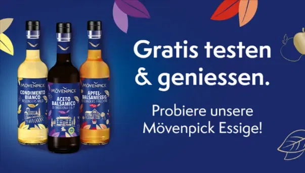 Gratis Mövenpick Essig: Jetzt 100 % Cashback via scondoo sichern! 🥗