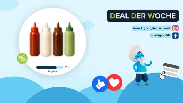 marktguru: 0,40 € Cashback auf Grillsauce (effektiv Deluxe Grillsaucen bei Lidl für 2,59 €)