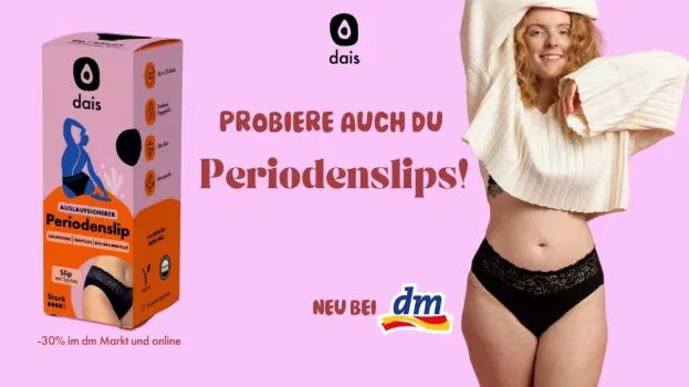marktguru: 0,30 % Cashback auf dais Periodenslips (Kauf nur bei dm)