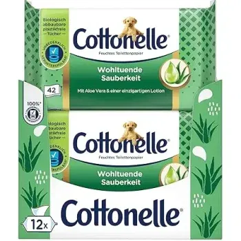 Cottonelle Feuchtes Toilettenpapier Wohltuende Sauberkeit (12 x 42 Feuchttücher) ab 15,84 € inkl. Prime-Versand (statt 19,80 €)