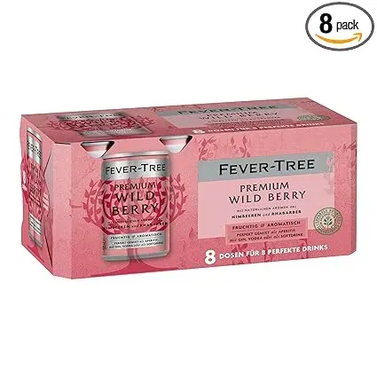 Fever Tree Premium Wild Berry Mit Natuerlichen Aromen Aus Himbeeren Und Rhabarber 8 X 150 Ml