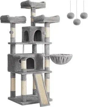 Feandrea Kratzbaum XXL Katzenbaum PCT019W01 (169 cm hellgrau) für 82,99 € inkl. Versand (statt 129,99 €)
