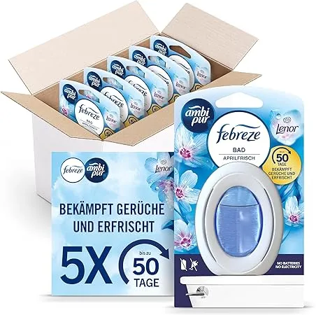 Febreze Lenor Aprilfrisch Bad Lufterfrischer Kontinuierliche Geruchsbekaempfung Und Verhinderung 5 Stueck