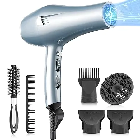 Schnäppchen, Deals Und Rabattcodes Des Tages - Haartrockner Mit Ionen-Fön, Diffusor Und Kammaufsatz In Blau