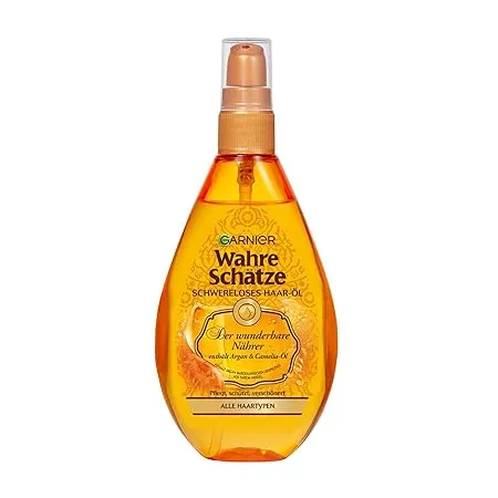 Garnier Haar Oel Fuer Jedes Haar Mit Pflegendem Arganoel Fuer Mehr Glanz Und Geschmeidigkeit Wahre Schaetze 1 X 150 Ml